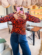 Harper & Yve Jane top oranje met print