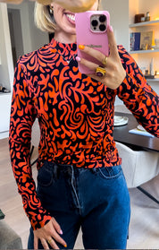 Harper & Yve Jane top oranje met print