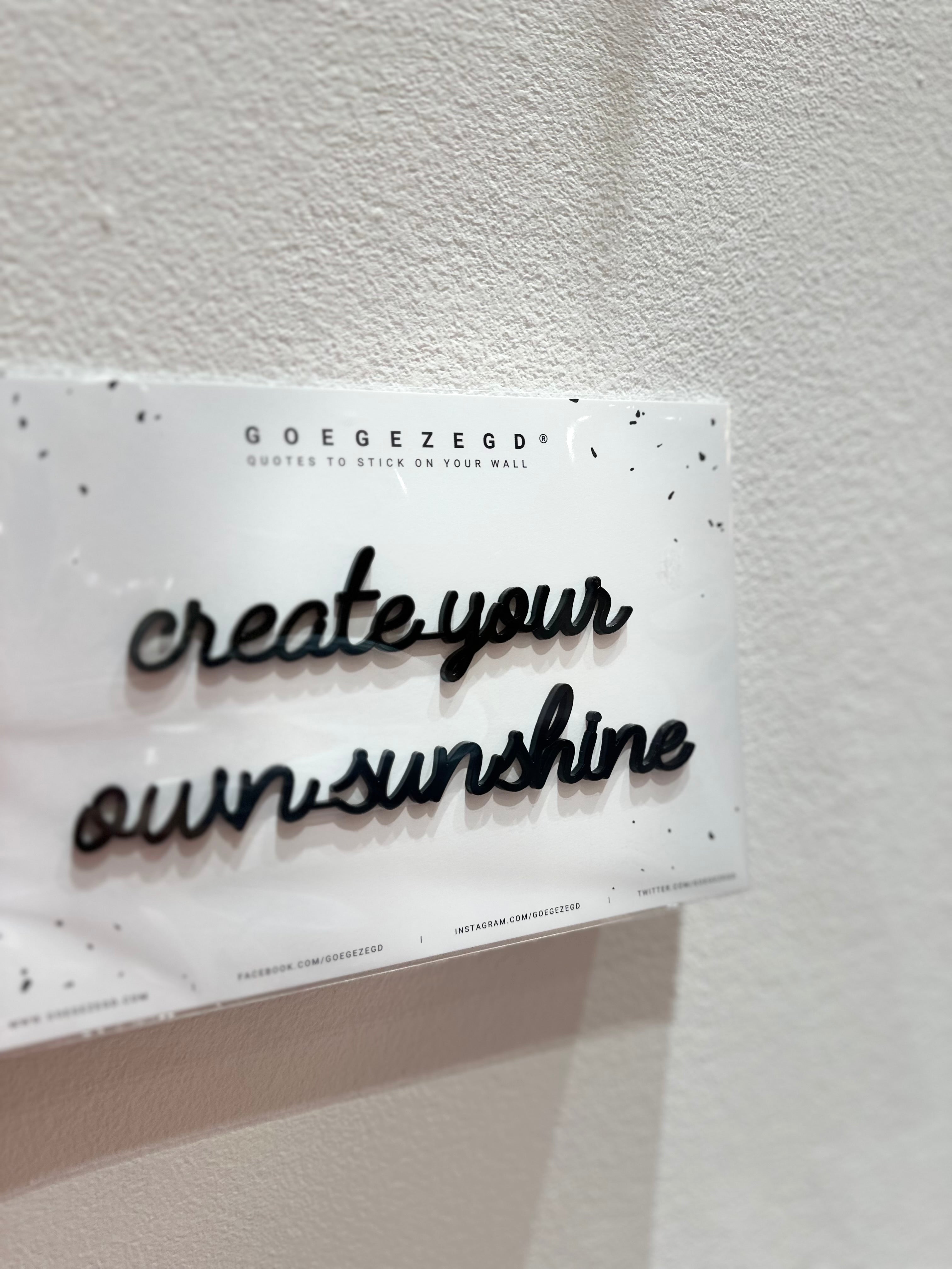 Goegezegd A5 quote dubbelzijdige tape “Create your own sunshine”