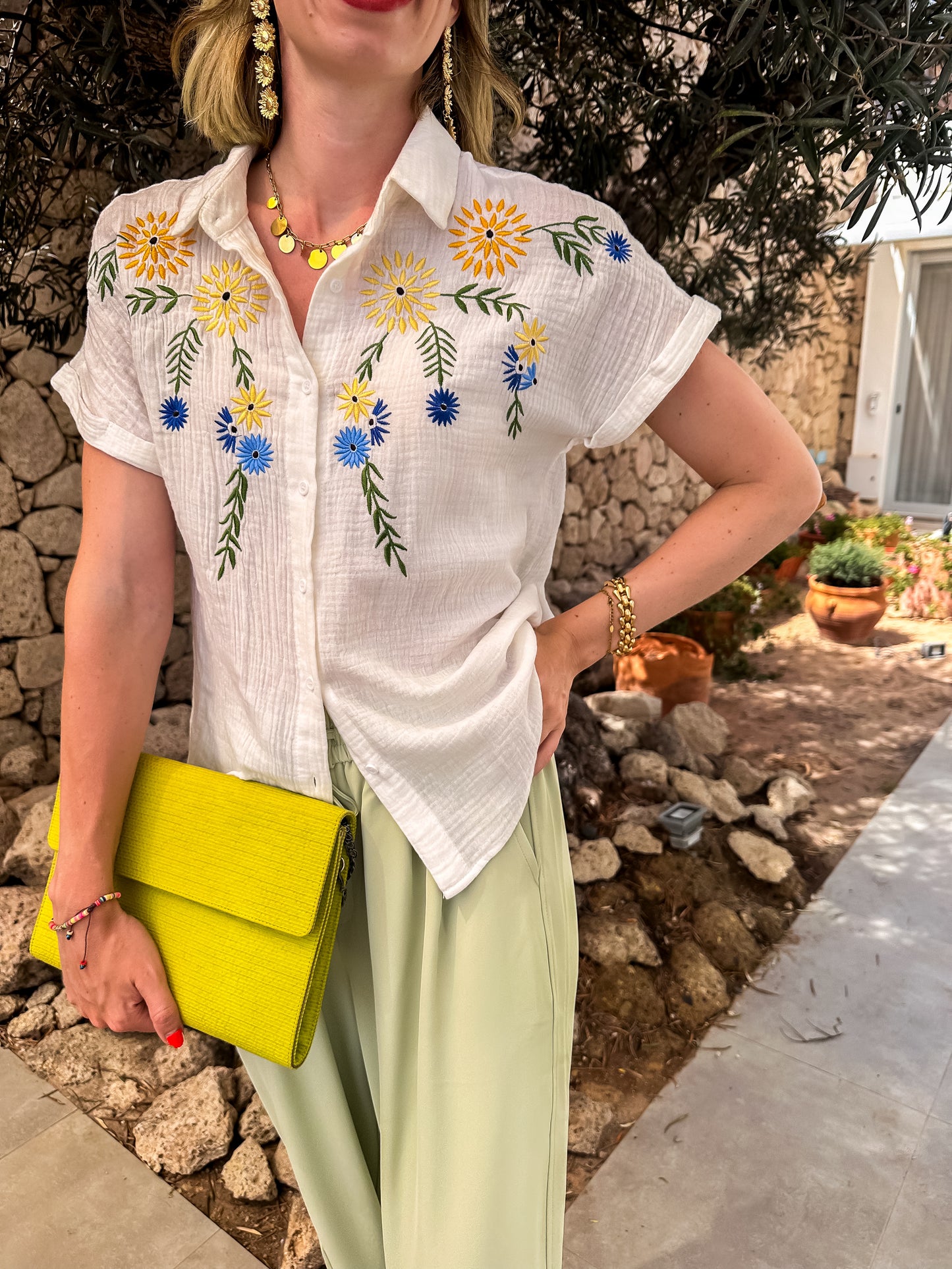 Fabienne katoenen blouse met bloemenprint